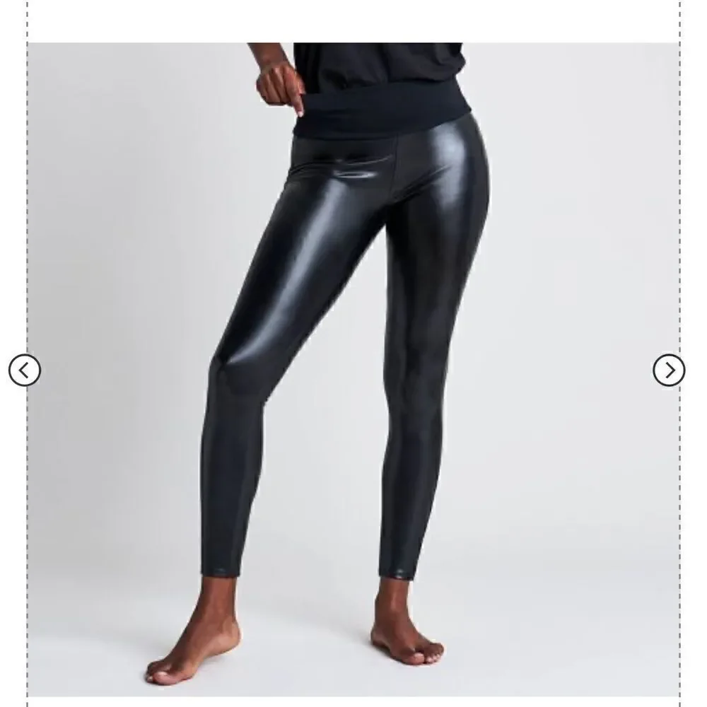 ASSETS by SPANX Women's All Over Faux Leather Leggings NWOT
